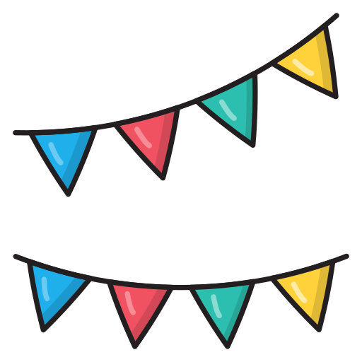 bunting Vector Stall Lineal Color Ícone