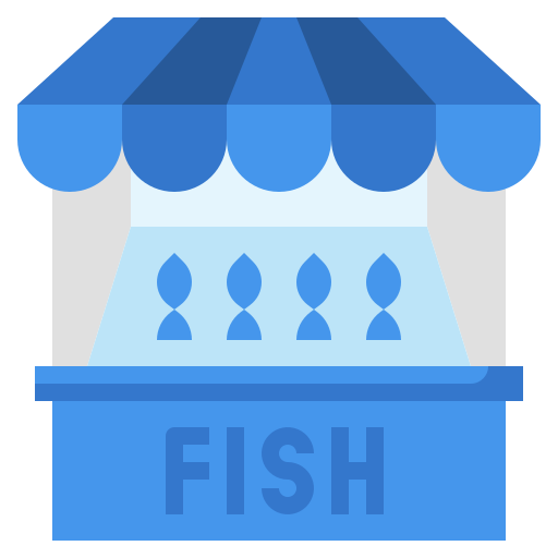 Fish market Surang Flat icon