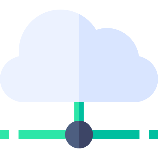 red en la nube Basic Straight Flat icono