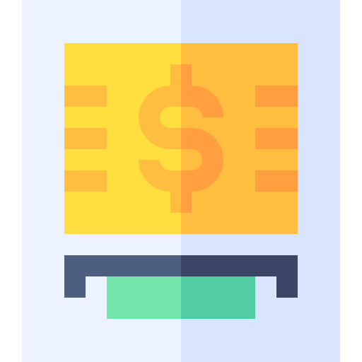 geldautomaat Basic Straight Flat icoon