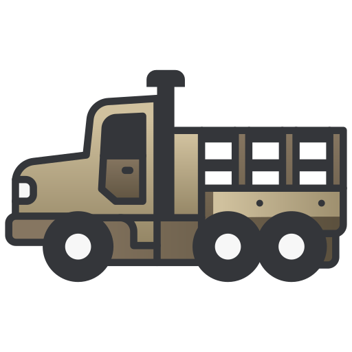 Military truck MaxIcons Lineal color icon