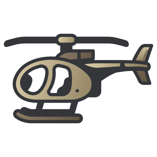 helicóptero MaxIcons Lineal color icono