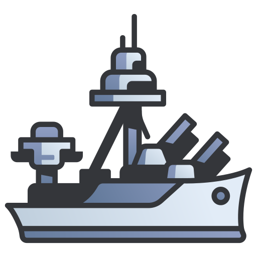 okręt wojenny MaxIcons Lineal color ikona