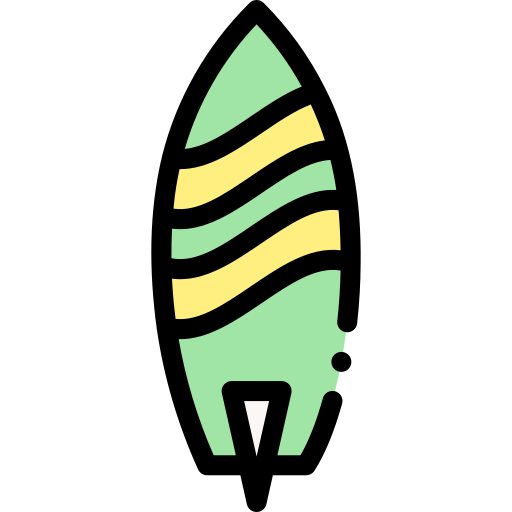 서핑 보드 Detailed Rounded Lineal color icon