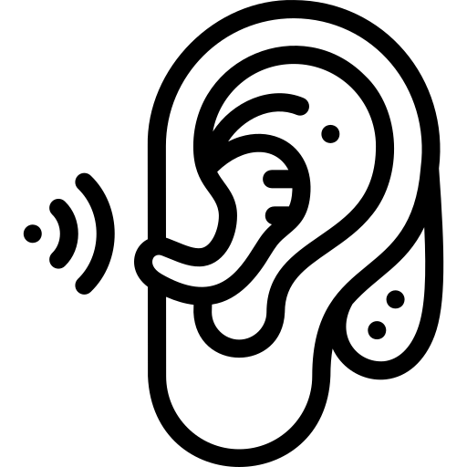 aide auditive Detailed Rounded Lineal Icône