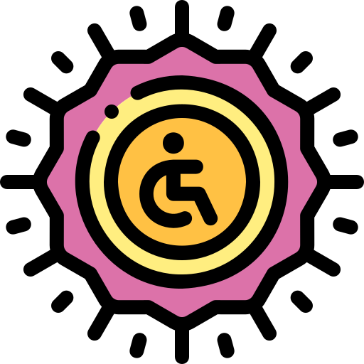 Wheelchair Detailed Rounded Lineal color icon