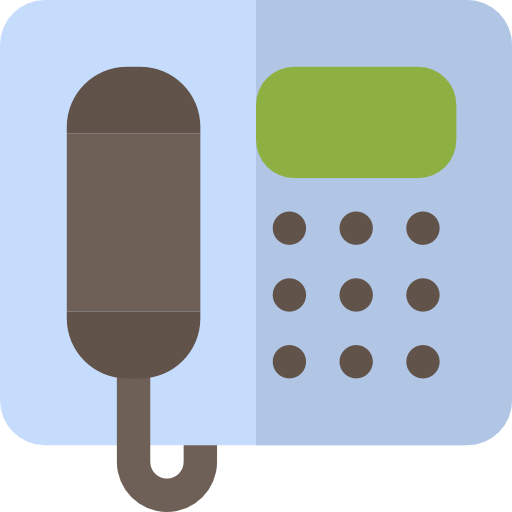 binnenlandse telefoon Basic Rounded Flat icoon
