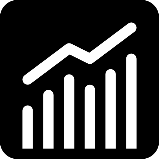 Line chart Basic Rounded Filled icon