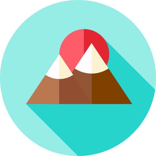 montaña Flat Circular Flat icono