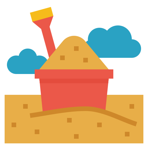 Sand bucket Nhor Phai Flat icon