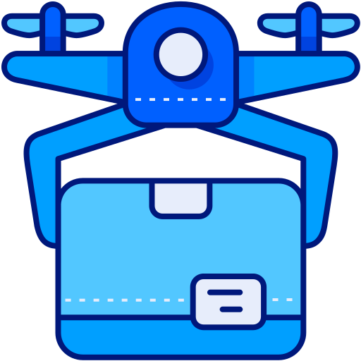 Drone delivery Generic Blue icon