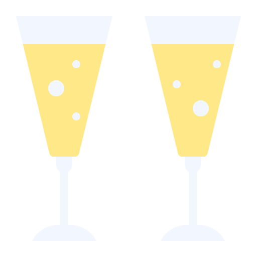 copa de champagne Generic Flat icono