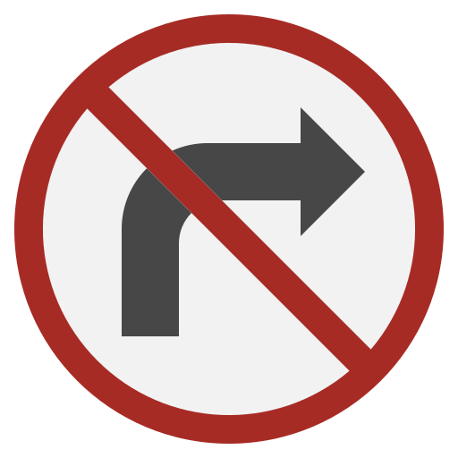 No turn left Surang Flat icon