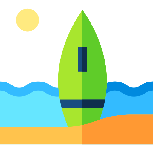 Surfboard Basic Straight Flat icon