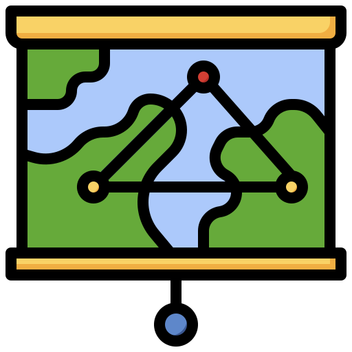 route Surang Lineal Color icon