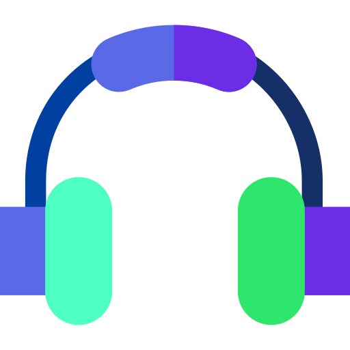 Music headphones Basic Straight Flat icon