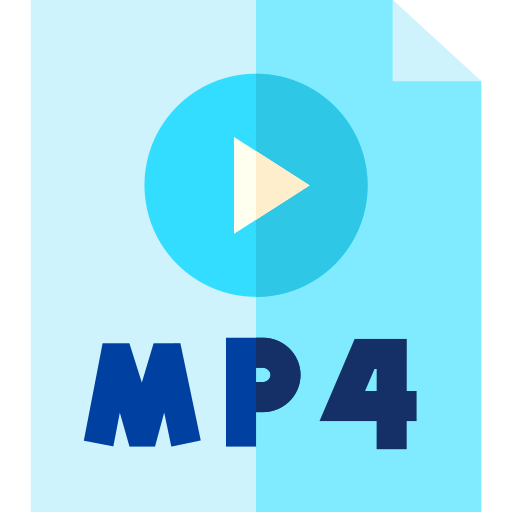 mp4 bestandsformaat Basic Straight Flat icoon