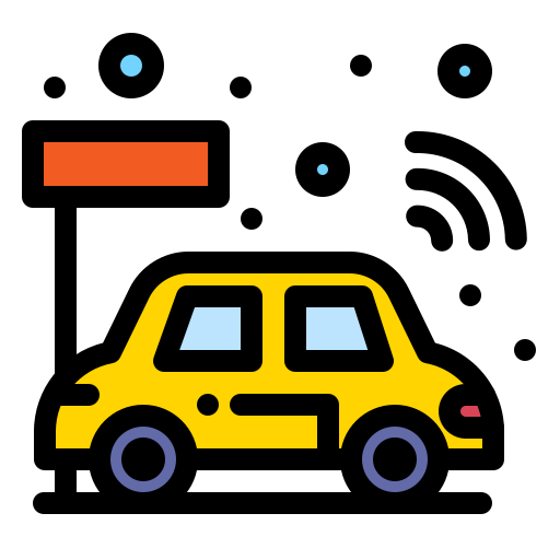 Умный автомобиль Flatart Icons Lineal Color иконка