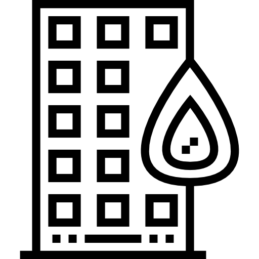 płonący budynek Detailed Straight Lineal ikona