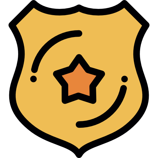 Police badge Detailed Rounded Lineal color icon