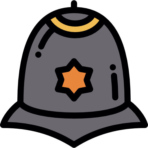警察の帽子 Detailed Rounded Lineal color icon