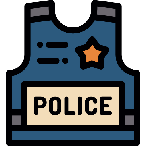 chaleco de la policía Detailed Rounded Lineal color icono