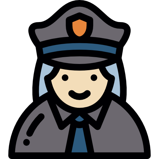 Policewoman Detailed Rounded Lineal color icon
