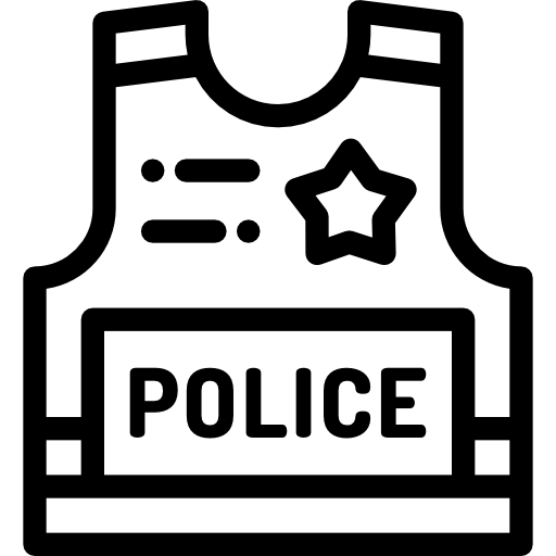 chaleco de la policía Detailed Rounded Lineal icono