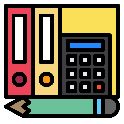 rekenmachine Payungkead Lineal Color icoon