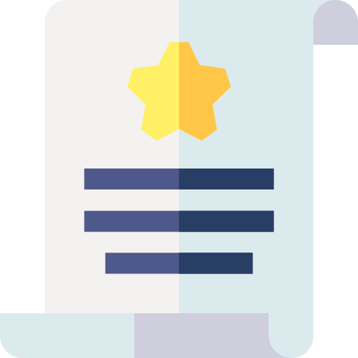 Certificate Basic Straight Flat icon