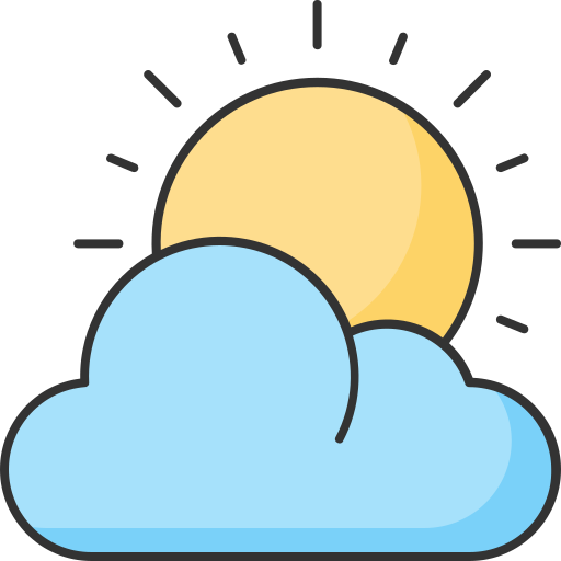Clouds and sun Generic Outline Color icon