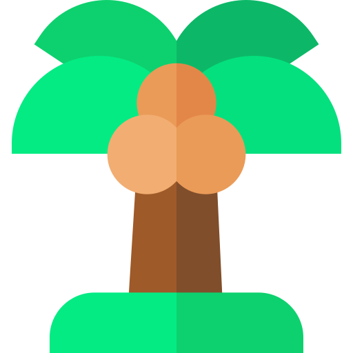 Coconut tree Basic Straight Flat icon