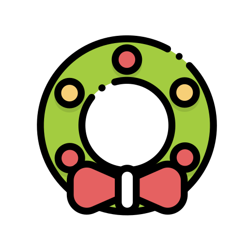 corona de navidad Generic Outline Color icono