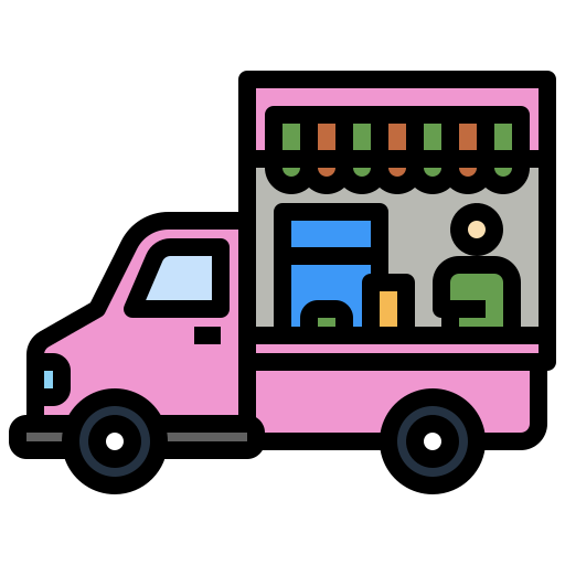 ciężarówka z żywnością Generic Outline Color ikona
