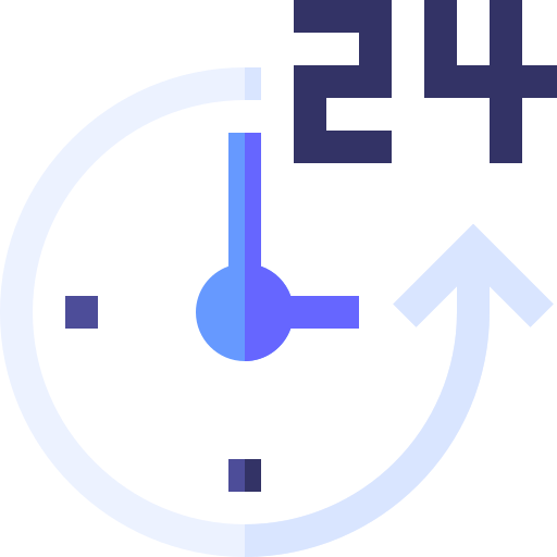 24 godziny Basic Straight Flat ikona