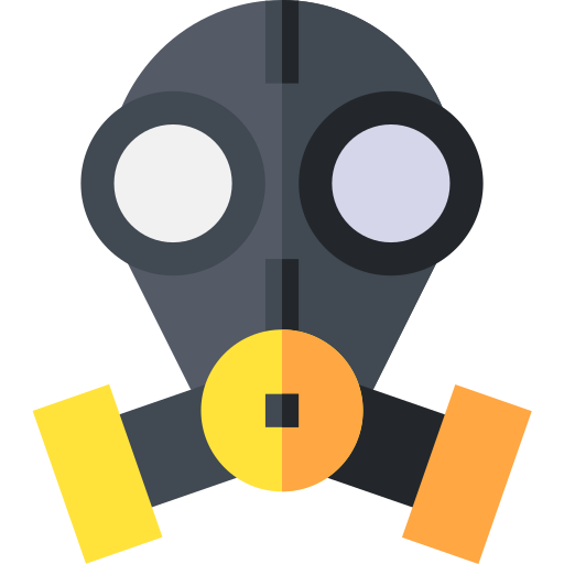 Gas mask Basic Straight Flat icon