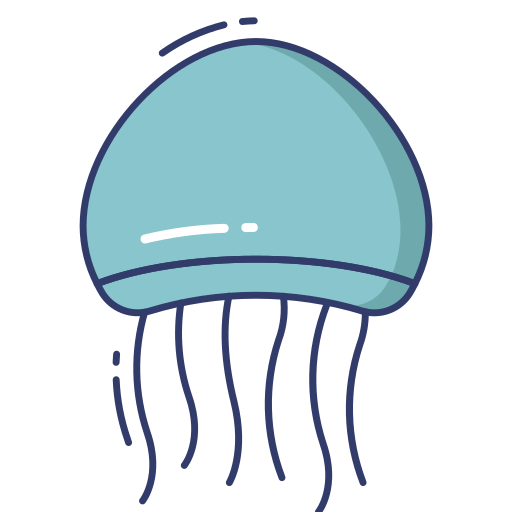 Jellyfish Dinosoft Lineal Color icon