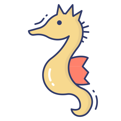 caballo de mar Dinosoft Lineal Color icono