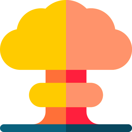 Ядерный взрыв Basic Rounded Flat иконка