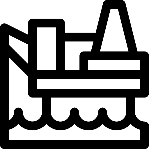 plataforma petrolera Basic Rounded Lineal icono