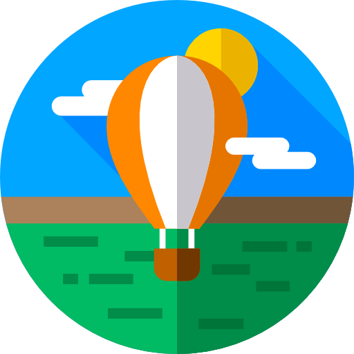 Hot air balloon Flat Circular Flat icon