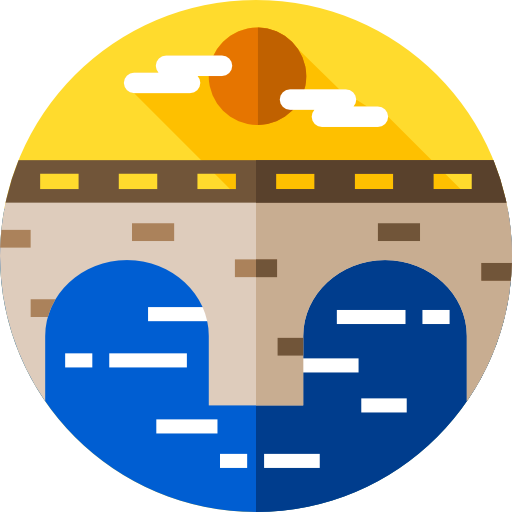 橋 Flat Circular Flat icon
