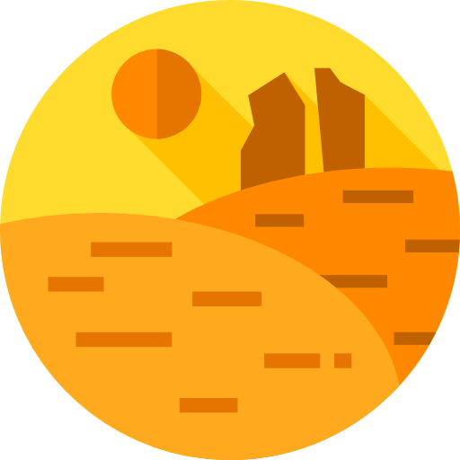 desierto Flat Circular Flat icono