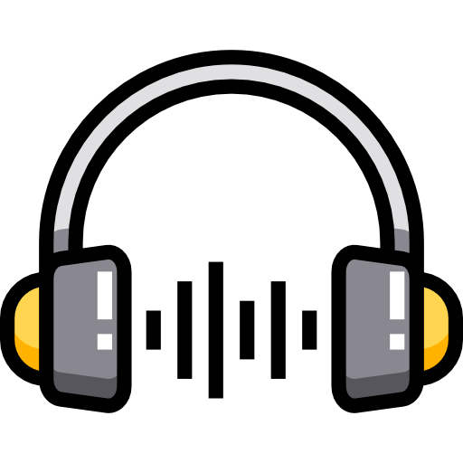 Écouteurs Detailed Straight Lineal color Icône