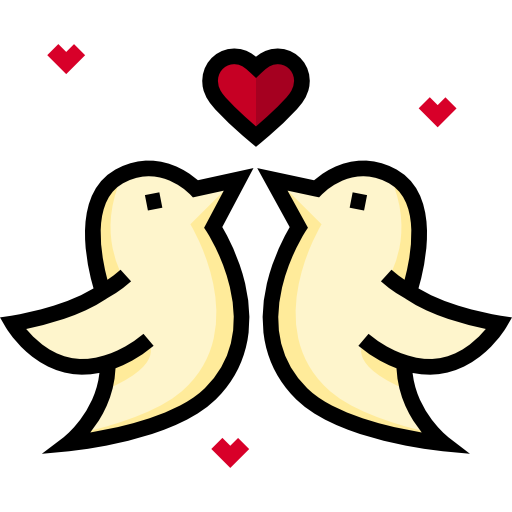 Птицы любви Detailed Straight Lineal color иконка