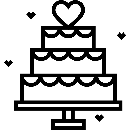 gâteau de mariage Detailed Straight Lineal Icône