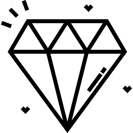 Diamond Detailed Straight Lineal icon