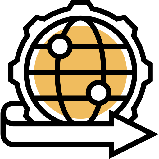 conexión global Meticulous Yellow shadow icono