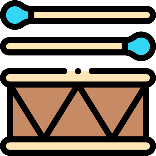 bęben Detailed Rounded Lineal color ikona