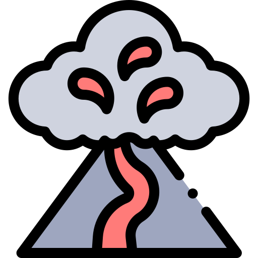 Volcano Detailed Rounded Lineal color icon